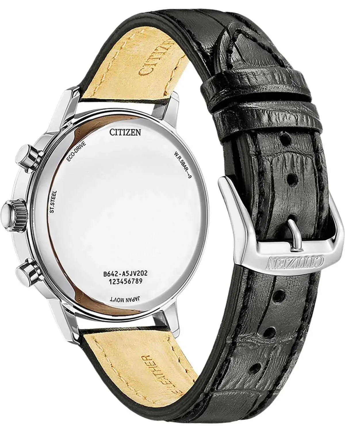 Citizen CA7069-24X Eco-Drive Chronograph Black Leather Strap