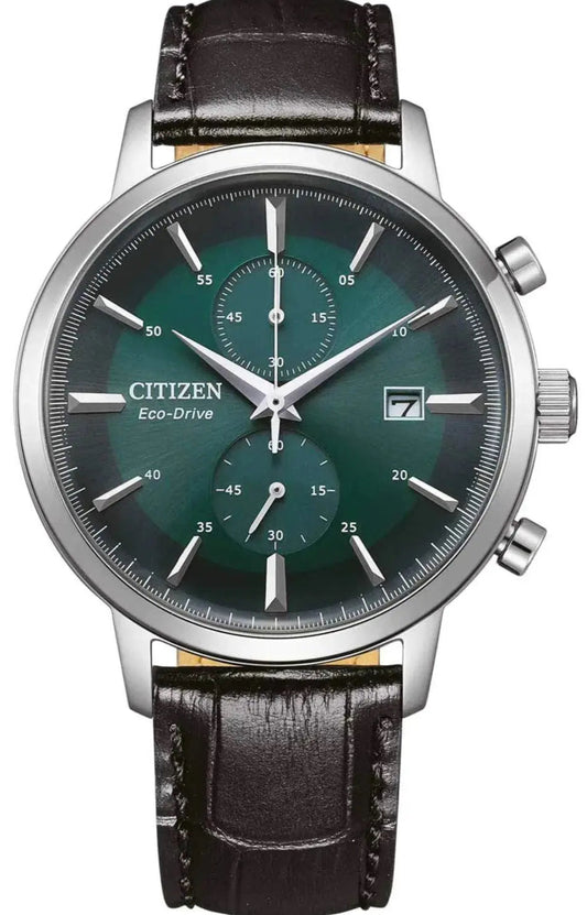 Citizen CA7069-24X Eco-Drive Chronograph Black Leather Strap