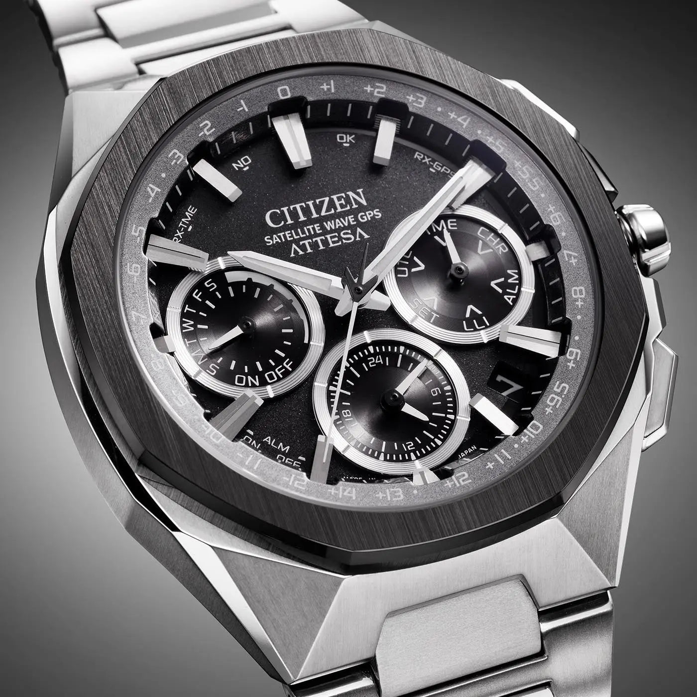 Citizen CC4104-53E Attesa Satellite Wave EcoDrive Chronograph Titanium Bracelet