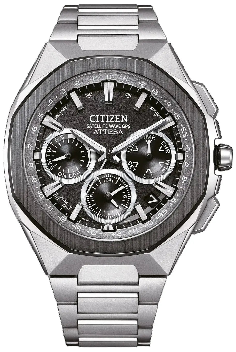 Citizen CC4104-53E Attesa Satellite Wave EcoDrive Chronograph Titanium Bracelet