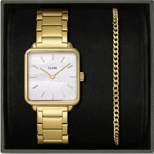 Cluse CG10327 La Tétragone Gold Stainless Steel Bracelet Gift Box