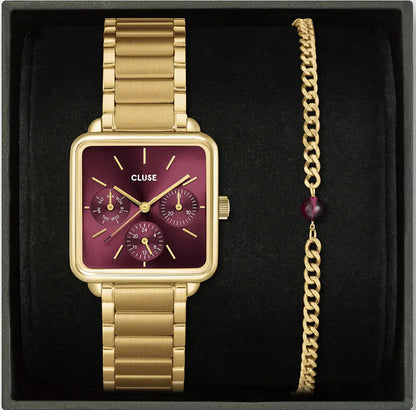 Cluse CG13801 La Tétragone Multifunction Gold Stainless Steel Bracelet Gift Box