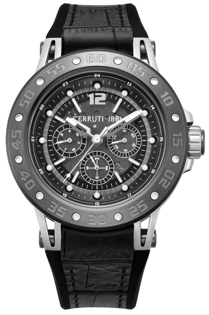 Cerruti CIWGB0042301 Velletri Black Leather Strap