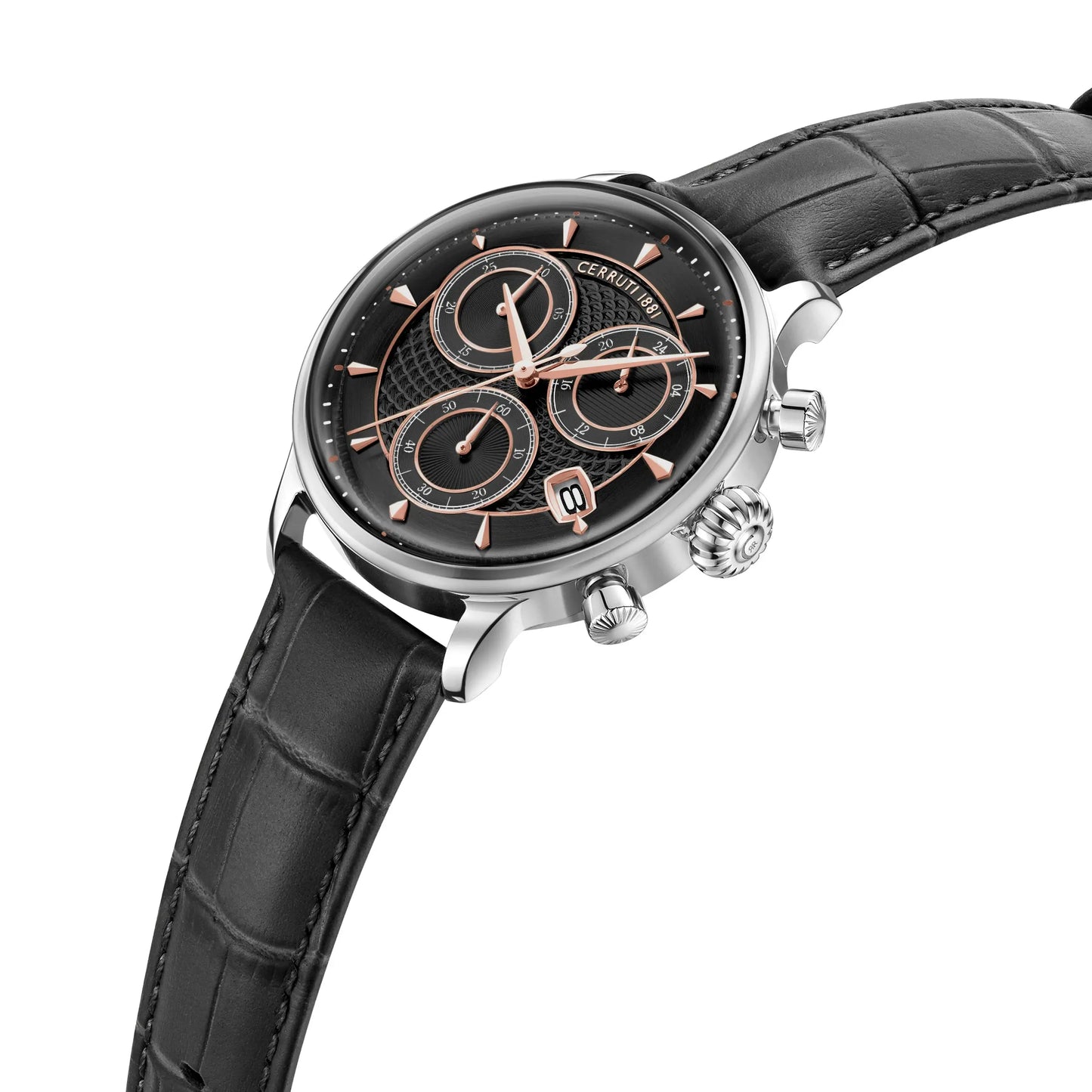 Cerruti CIWGC0073301 Dervio Chronograph Black Leather Strap