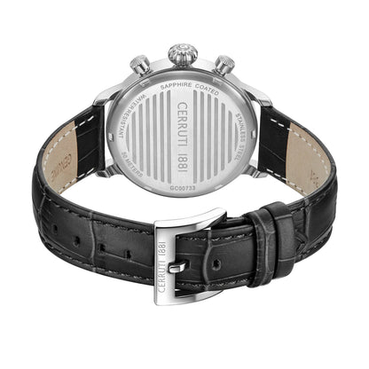 Cerruti CIWGC0073301 Dervio Chronograph Black Leather Strap