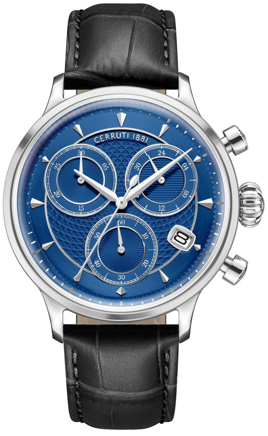 Cerruti CIWGC0073303 Dervio Chronograph Black Leather Strap