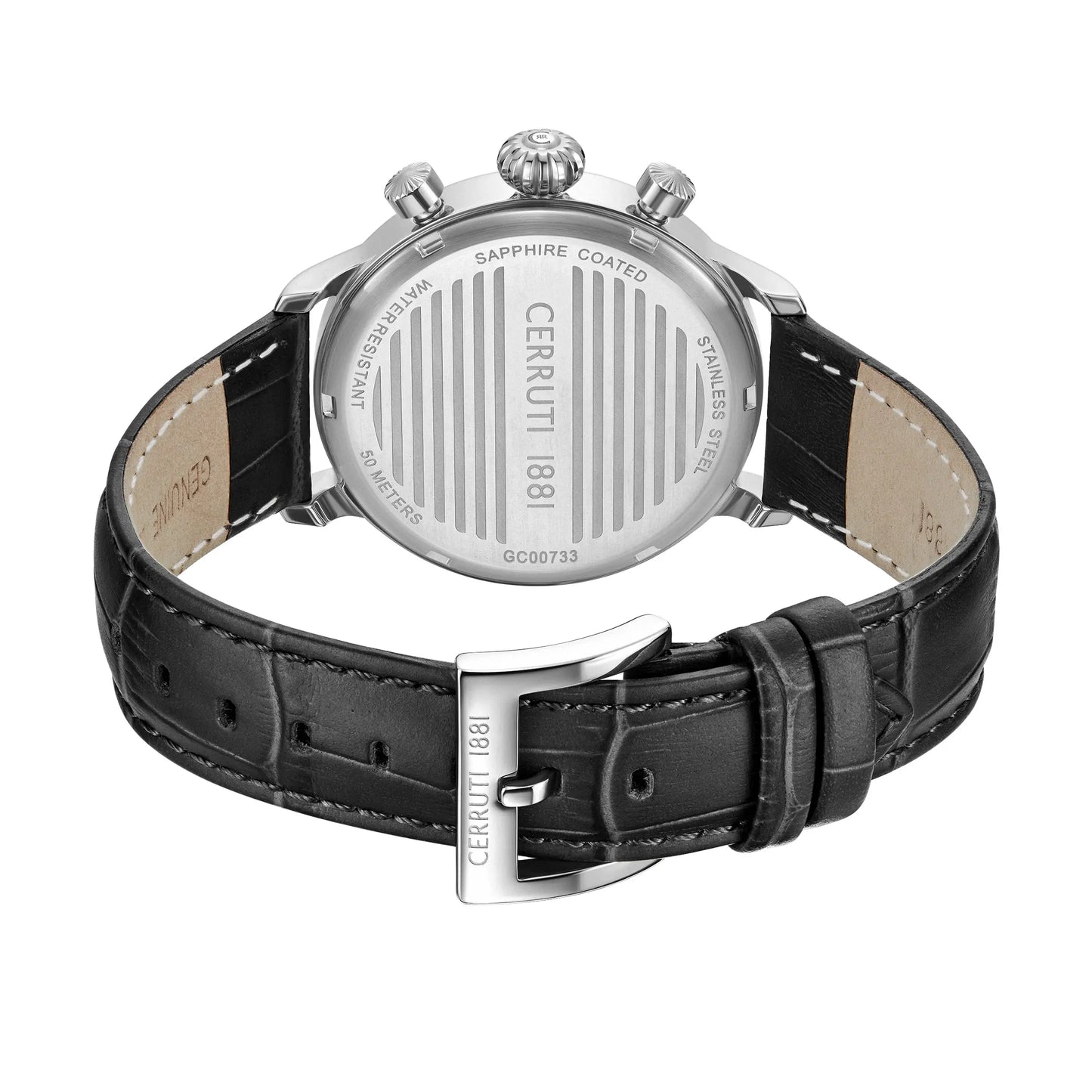 Cerruti CIWGC0073303 Dervio Chronograph Black Leather Strap