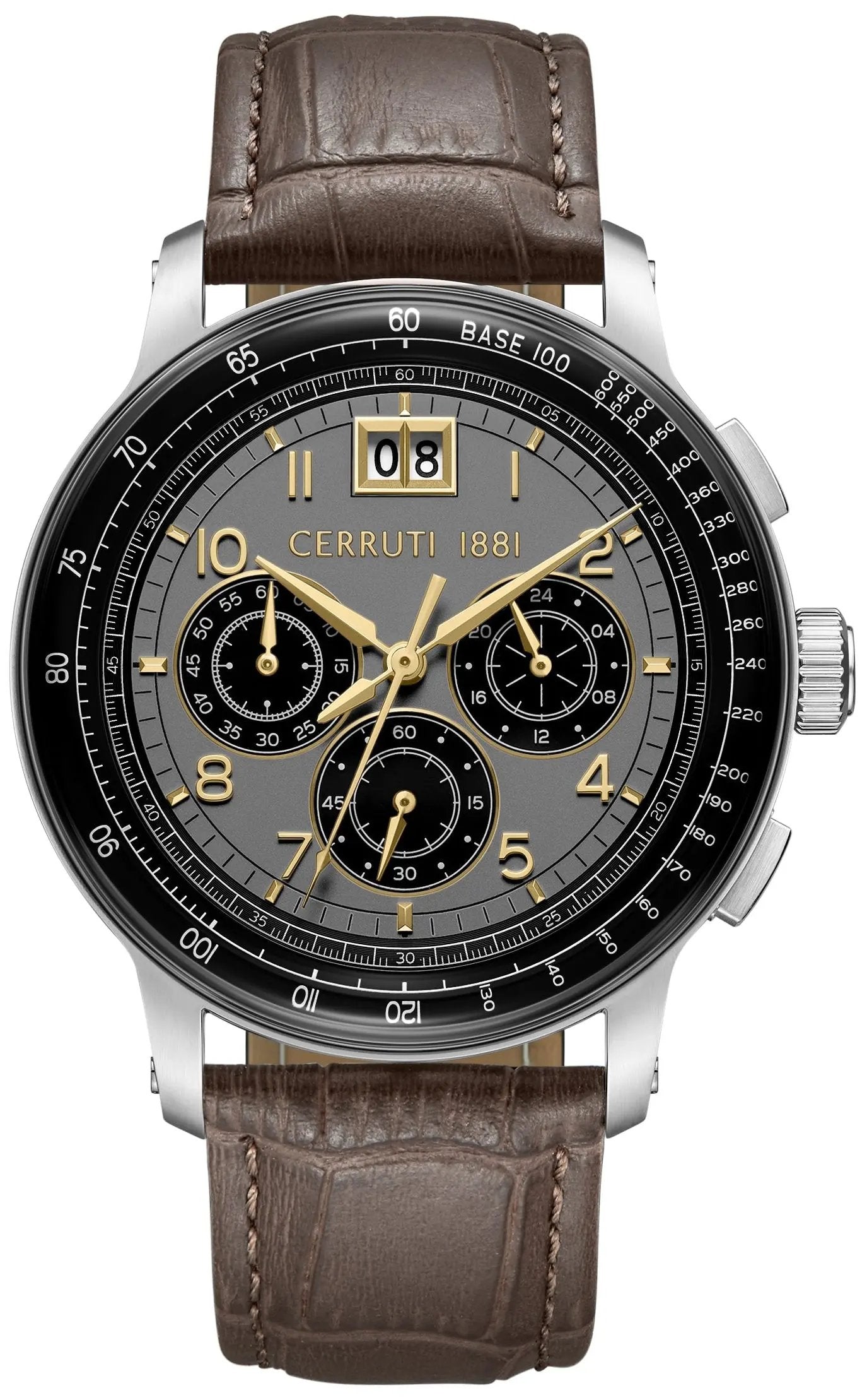 Cerruti CIWGC0084602 Petroio Chronograph Brown Leather Strap