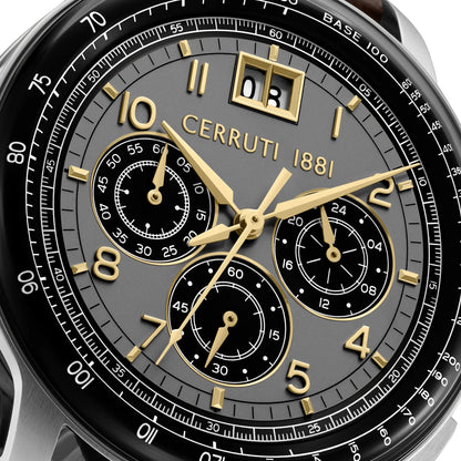 Cerruti CIWGC0084602 Petroio Chronograph Brown Leather Strap
