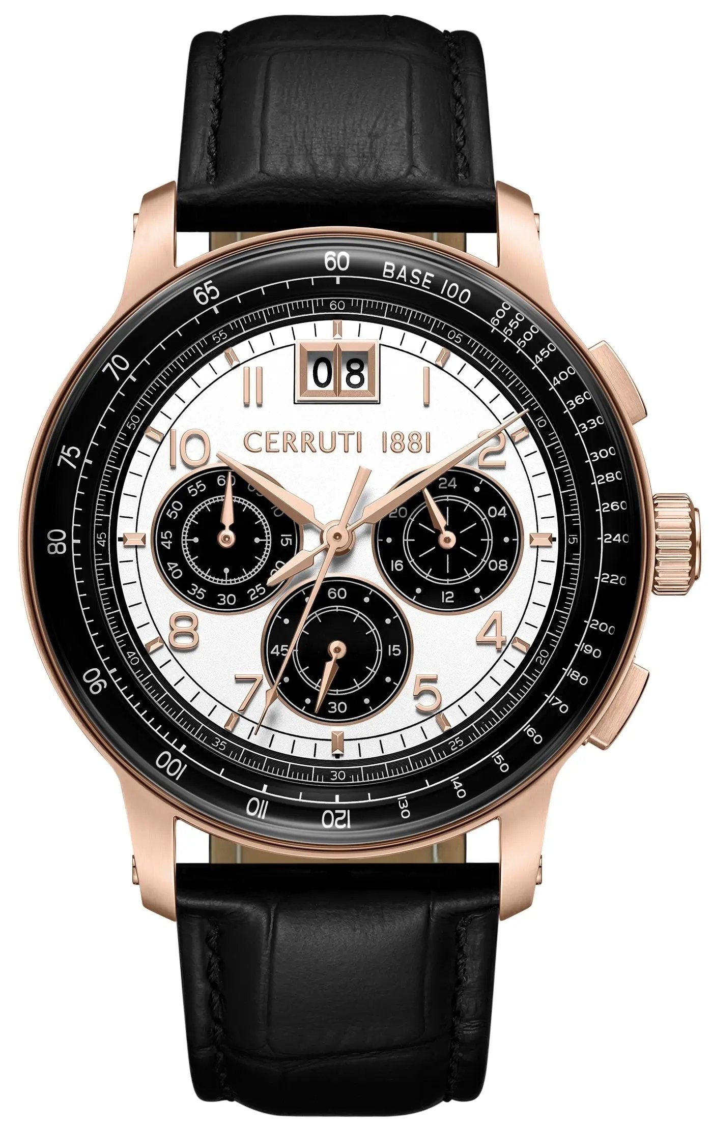 Cerruti CIWGC0084604 Petroio Chronograph Black Leather Strap