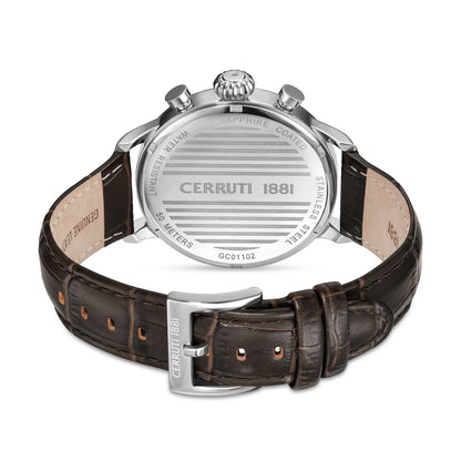 Cerruti CIWGC0110202 Dervio Chronograph Brown Leather Strap