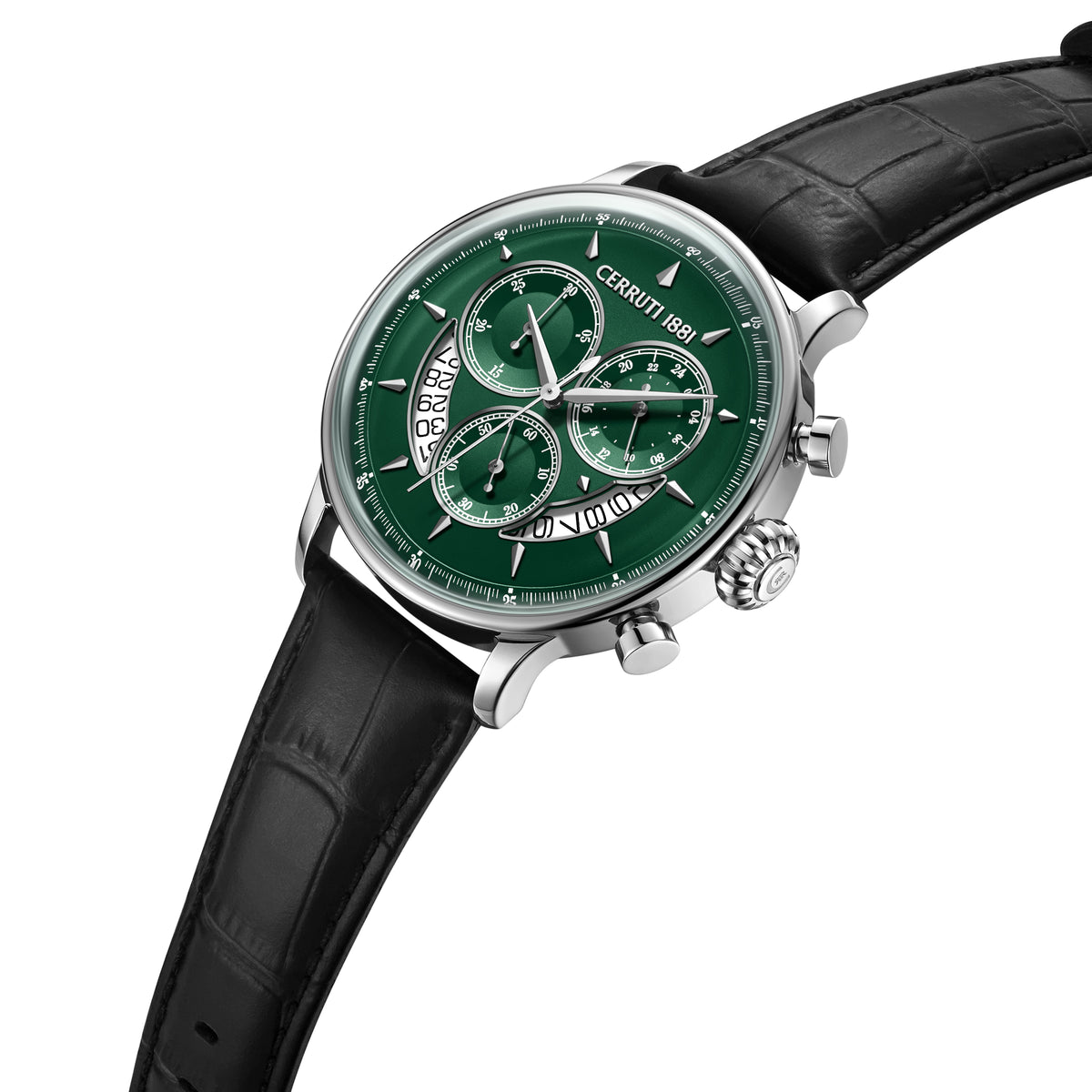 Cerruti CIWGC0110203 Dervio Chronograph Black Leather Strap