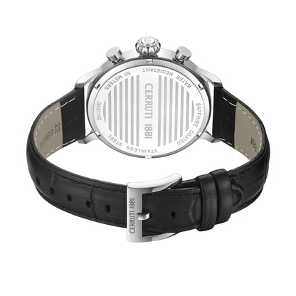 Cerruti CIWGC0110203 Dervio Chronograph Black Leather Strap