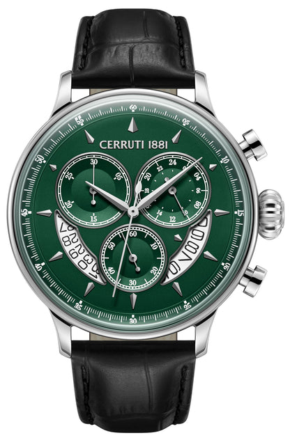 Cerruti CIWGC0110203 Dervio Chronograph Black Leather Strap