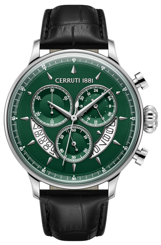 Cerruti CIWGC0110203 Dervio Chronograph Black Leather Strap