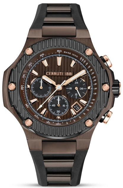 Cerruti CIWGO0050602 Lucardo Chronograph Brown Silicone Strap