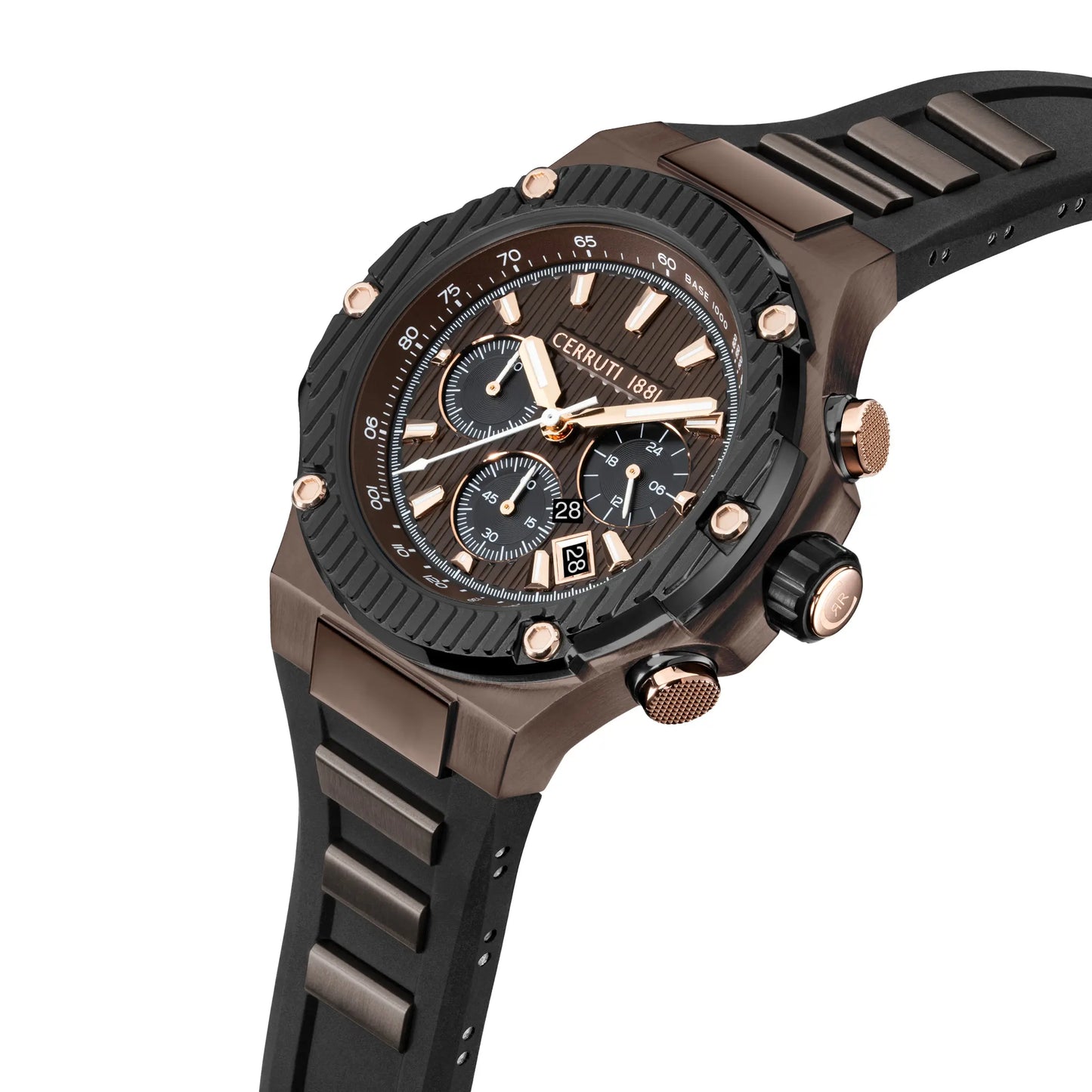 Cerruti CIWGO0050602 Lucardo Chronograph Brown Silicone Strap