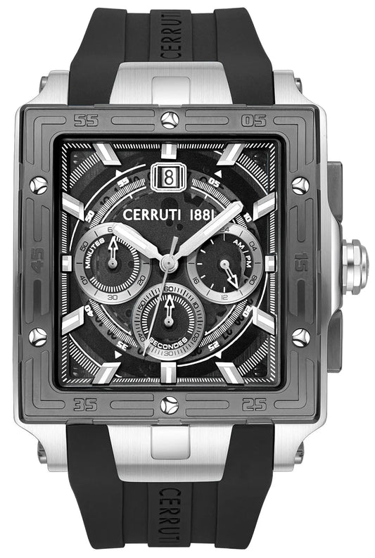 Cerruti CIWGO0072401 Odissea Chronograph Black Silicon Strap