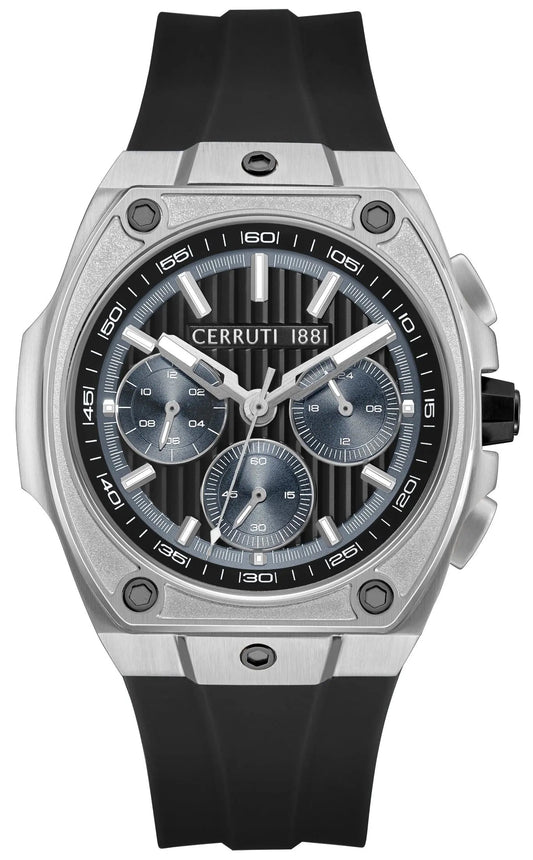 Cerruti CIWGO0085001 Cavedago Chronograph Black Silicone Strap