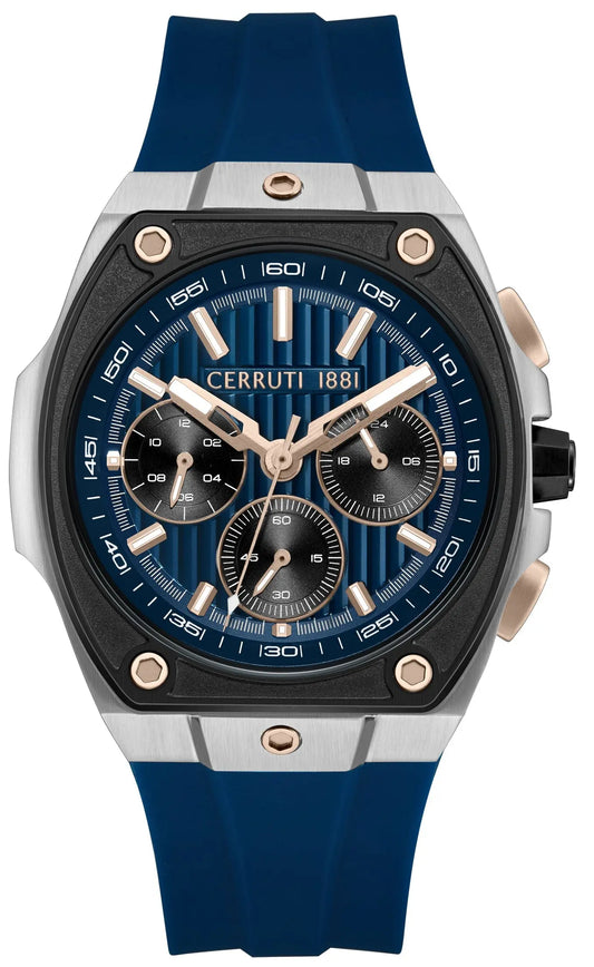 Cerruti CIWGO0085004 Cavedago Chronograph Blue Silicone Strap