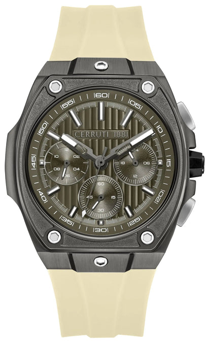 Cerruti CIWGO0085005 Cavedago Chronograph Beige Silicone Strap