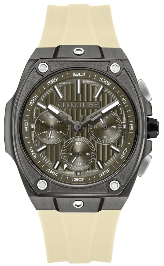 Cerruti CIWGO0085005 Cavedago Chronograph Beige Silicone Strap