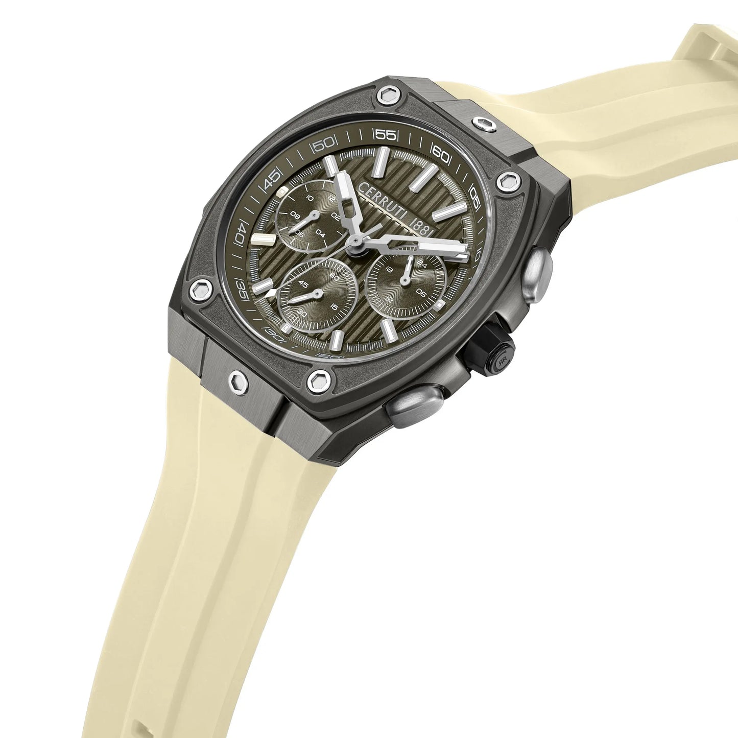 Cerruti CIWGO0085005 Cavedago Chronograph Beige Silicone Strap