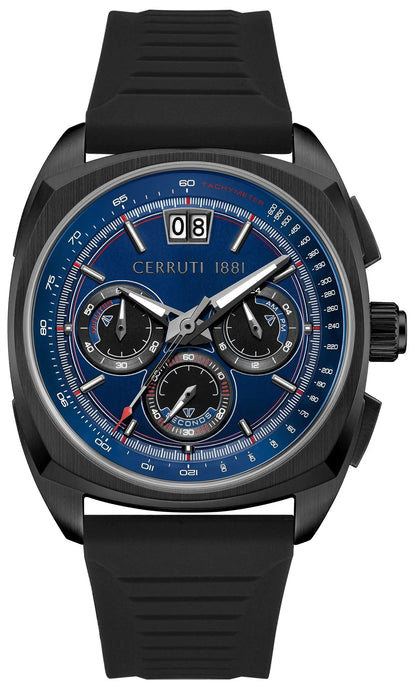 Cerruti CIWGO0085104 Cuneo Chronograph Black Silicone Strap