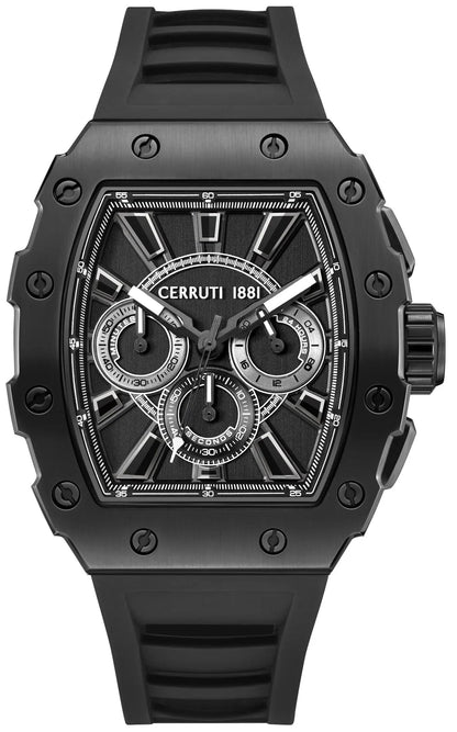 Cerruti CIWGO0085401 Gubbio Chronograph Black Silicone Strap