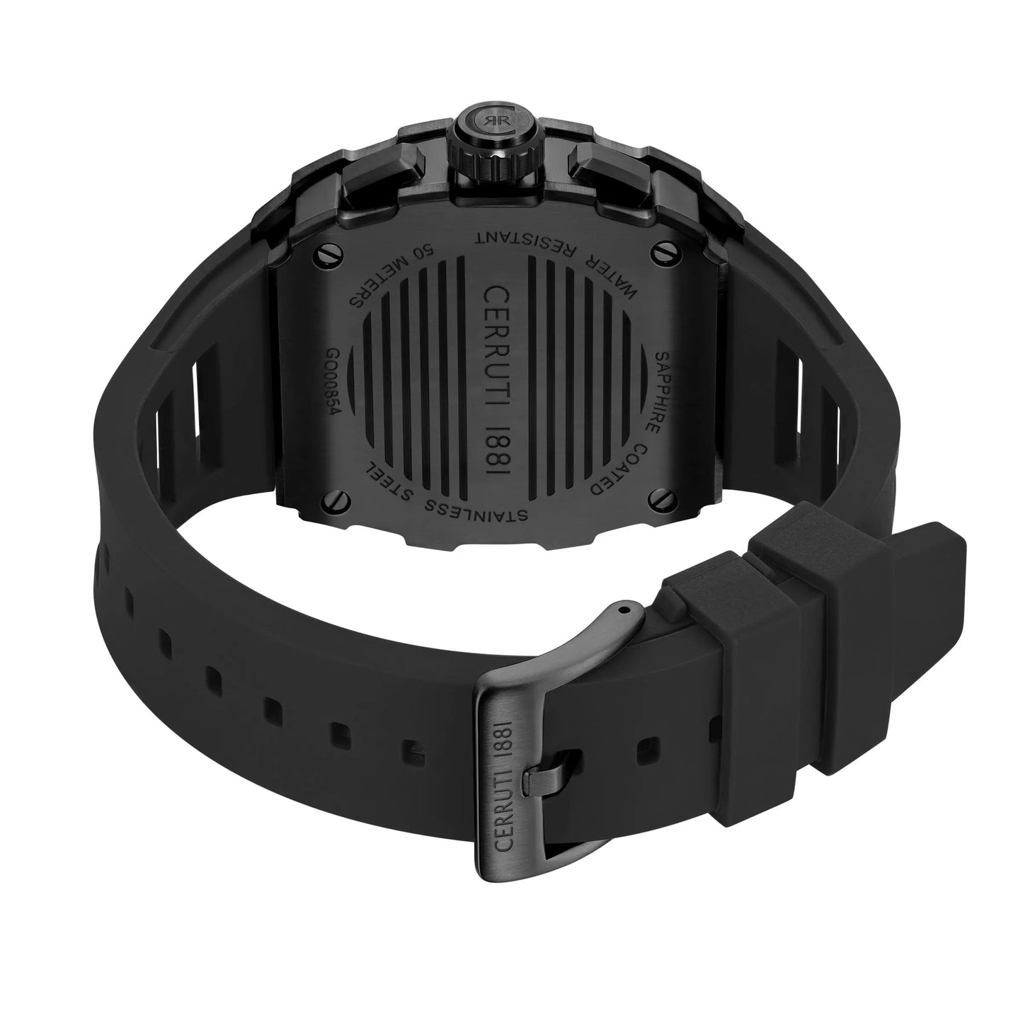 Cerruti CIWGO0085401 Gubbio Chronograph Black Silicone Strap