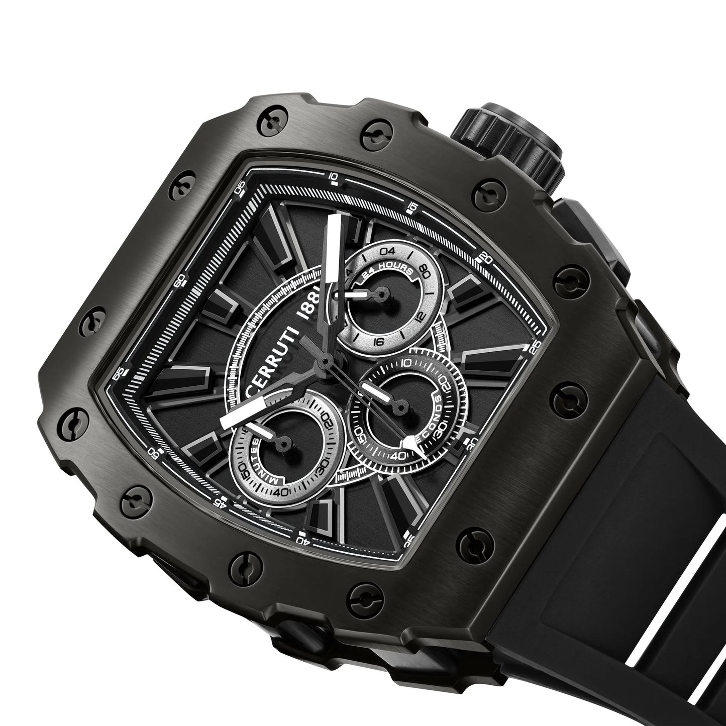 Cerruti CIWGO0085401 Gubbio Chronograph Black Silicone Strap