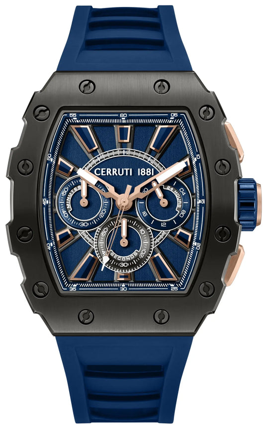 Cerruti CIWGO0085402 Gubbio Chronograph Blue Silicone Strap