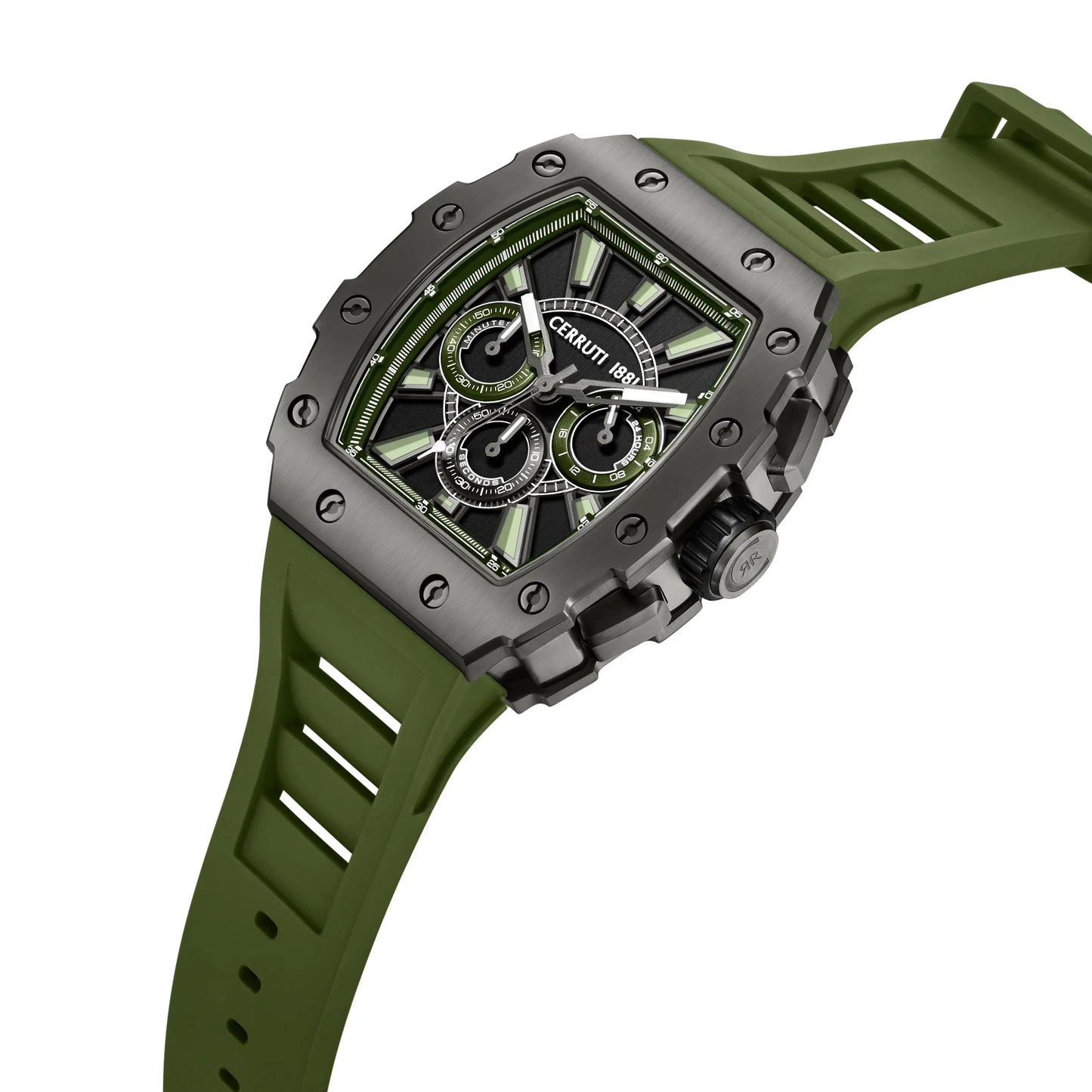 Cerruti CIWGO0085405 Gubbio Chronograph Green Silicon Strap