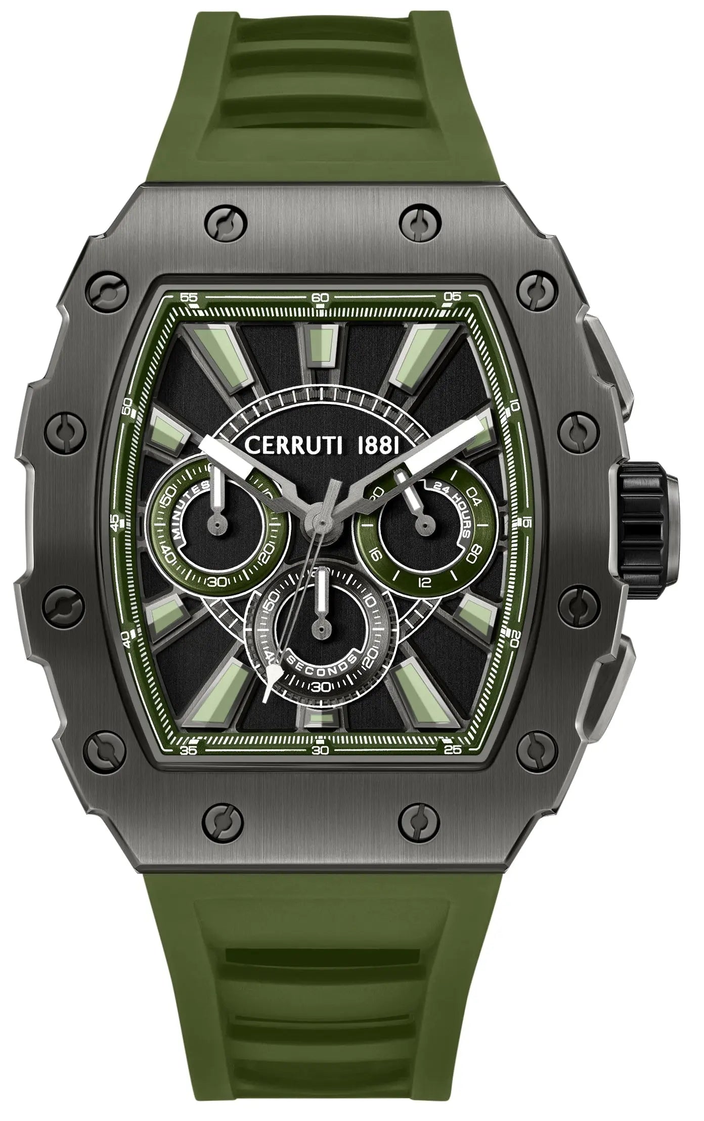 Cerruti CIWGO0085405 Gubbio Chronograph Green Silicon Strap