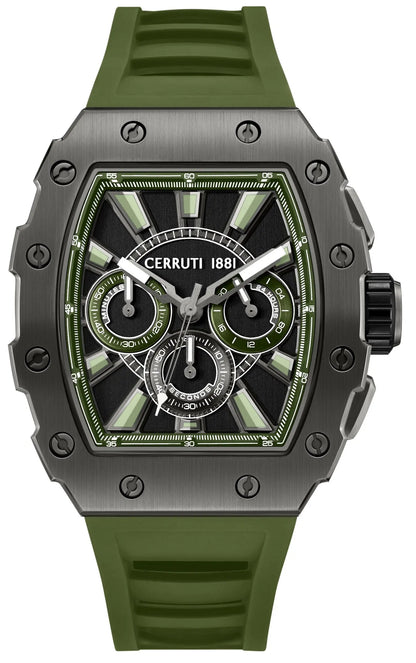Cerruti CIWGO0085405 Gubbio Chronograph Green Silicon Strap