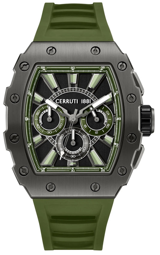 Cerruti CIWGO0085405 Gubbio Chronograph Green Silicon Strap