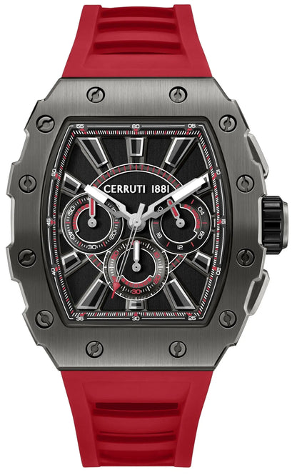 Cerruti CIWGO0085407 Gubbio Chronograph Red Silicon Strap