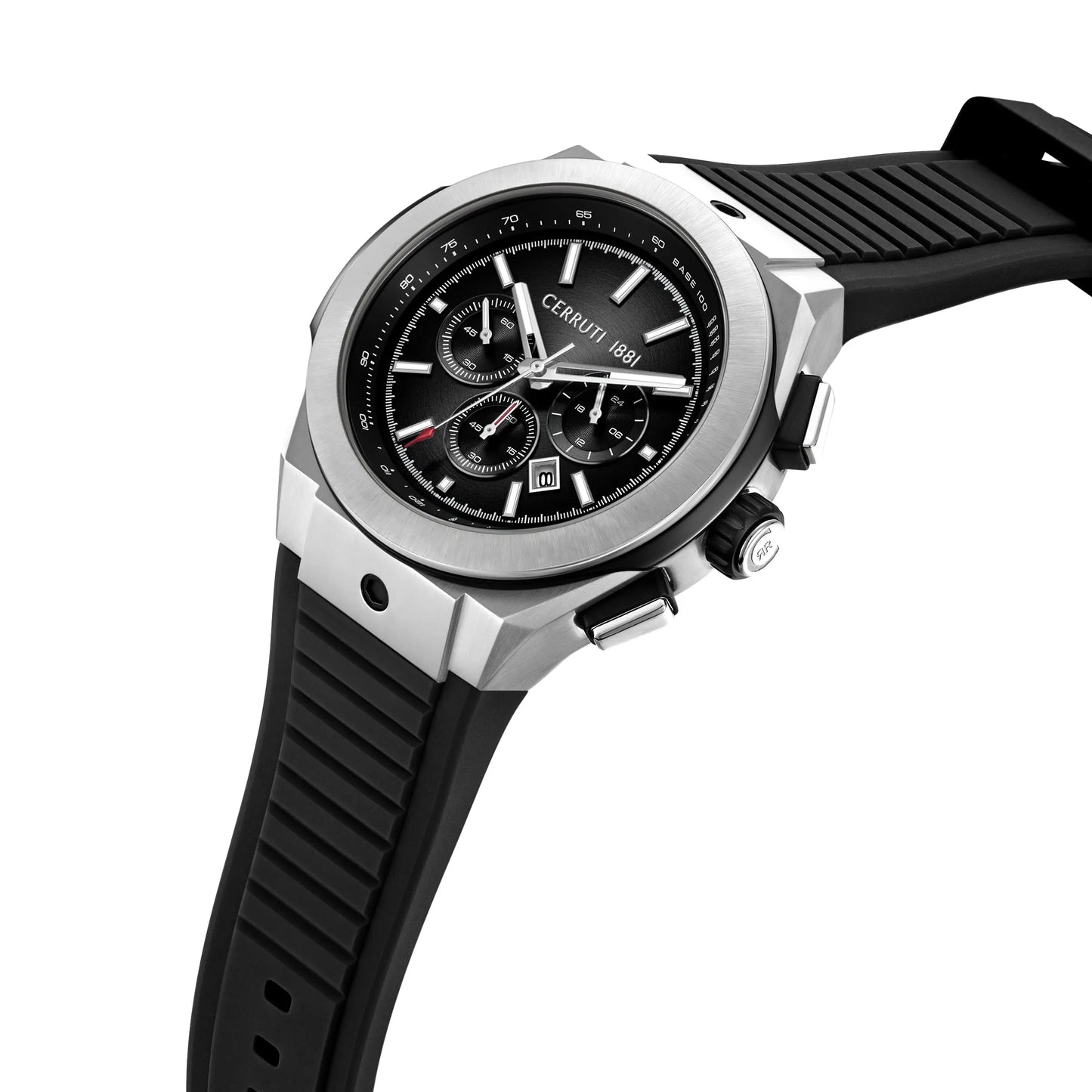 Cerruti CIWGO0096101 Ruscello Declination Chronograph Black Silicon Strap