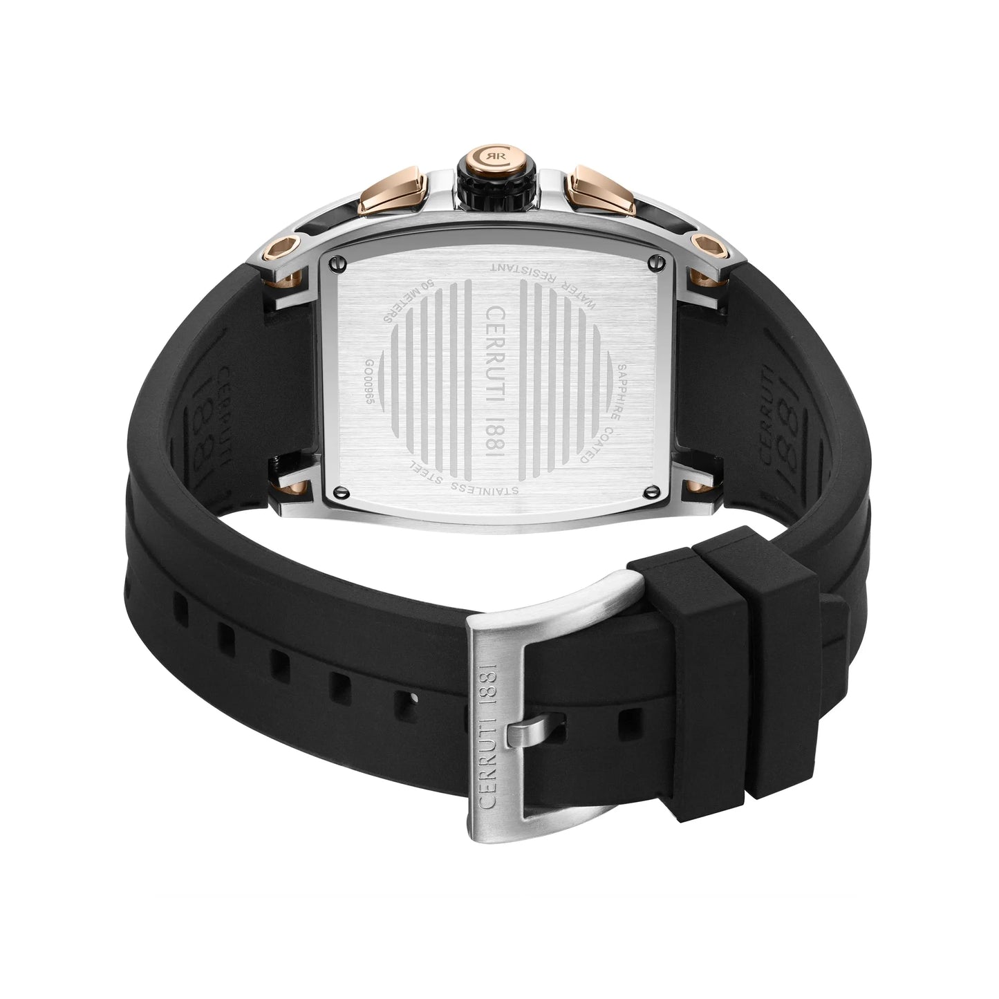 Cerruti CIWGO0096501 Belluno Chronograph Black Silicon Strap