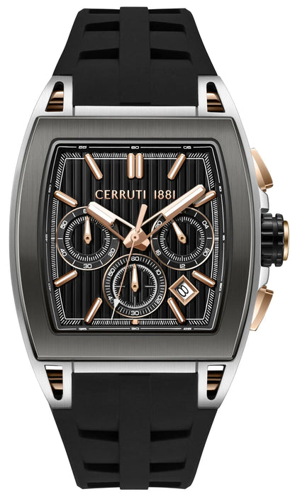 Cerruti CIWGO0096501 Belluno Chronograph Black Silicon Strap