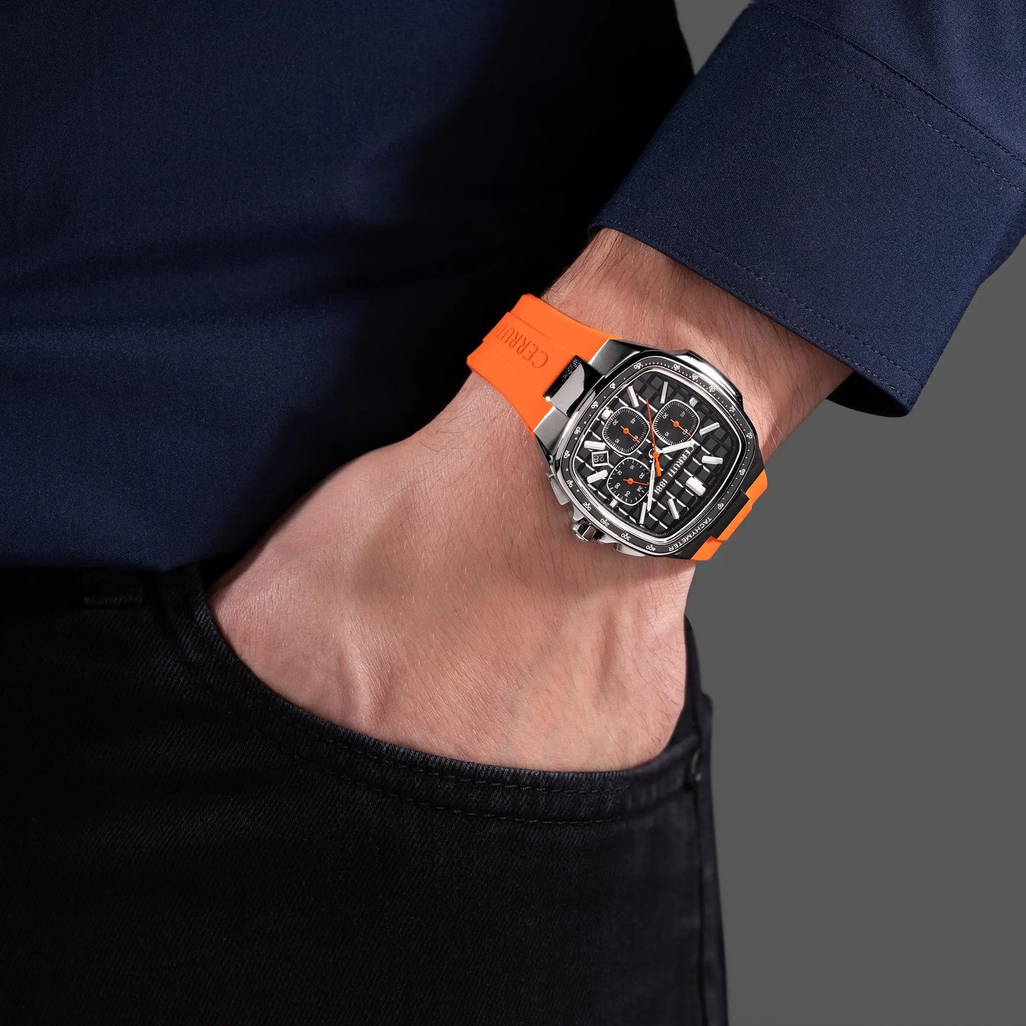 Cerruti CIWGO0102703 Casale Chronograph Orange Silicon Strap