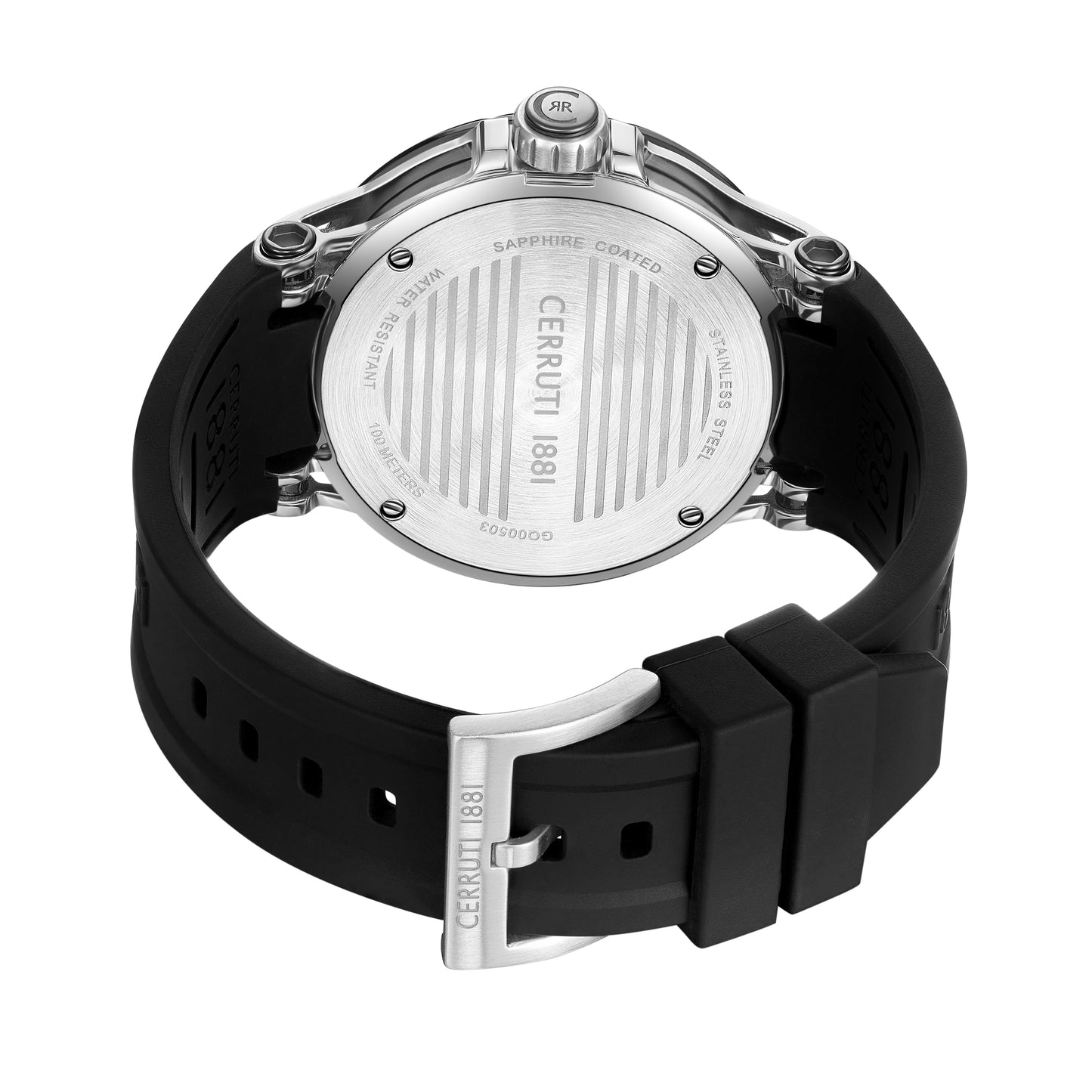 Cerruti CIWGQ0050301 Valletri Black Silicon Strap