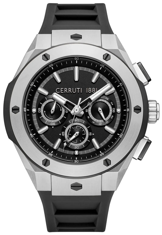 Cerruti CIWGQ0085601 Ruscello Chronograph Black Silicone Strap