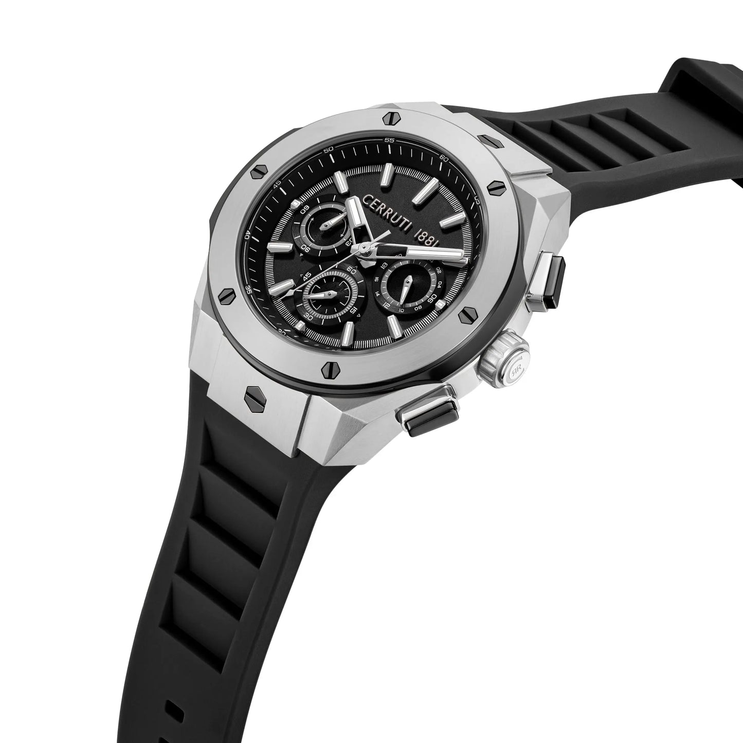 Cerruti CIWGQ0085601 Ruscello Chronograph Black Silicone Strap