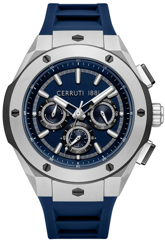 Cerruti CIWGQ0085602 Ruscello Chronograph Blue Silicone Strap
