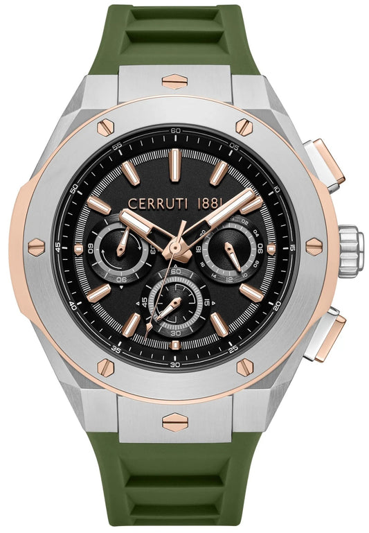 Cerruti CIWGQ0085603 Ruscello Chronograph Green Silicone Strap