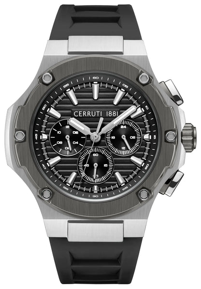 Cerruti CIWGQ0085701 Lucardo Chronograph Black Silicone Strap