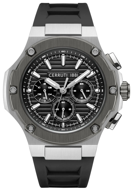 Cerruti CIWGQ0085701 Lucardo Chronograph Black Silicone Strap