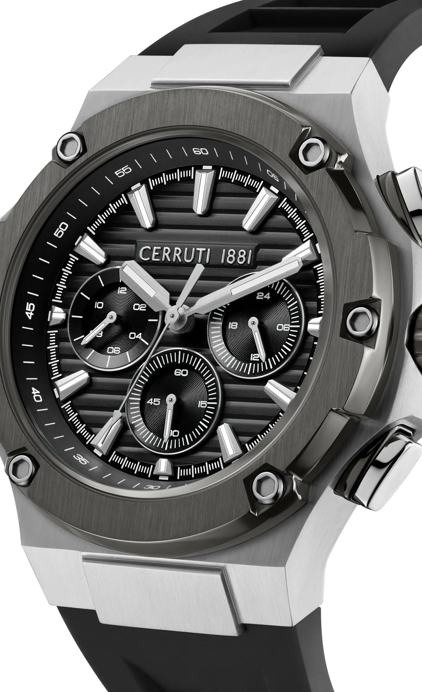 Cerruti CIWGQ0085701 Lucardo Chronograph Black Silicone Strap