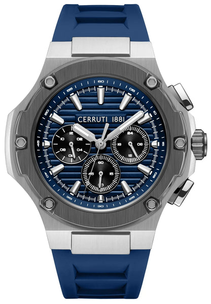 Cerruti CIWGQ0085702 Lucardo Chronograph Blue Silicone Strap